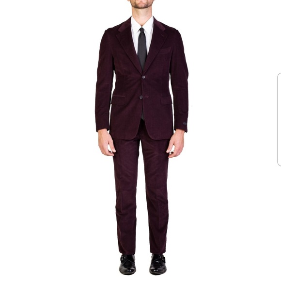 Prada cotton corduroy purple two button suit 50R - Picture 2 of 8